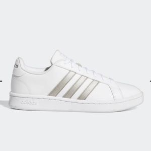 Adidas Grand Court Sneakers Metallic Silver Stripe